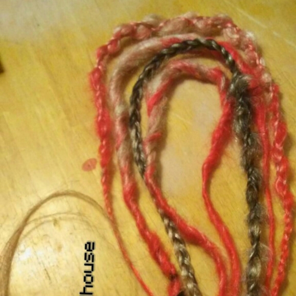 4 Blonde Red Black Synthetic Dreads Dreadlocks - Picture 4 of 4
